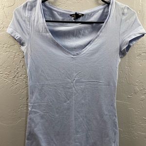 Baby blue v-neck tee